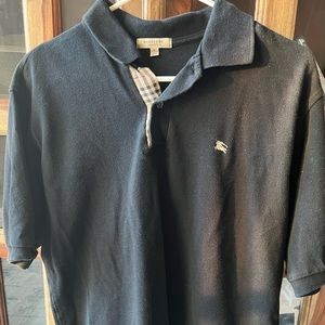 Mens black short sleeve Burberry Collard Shirt